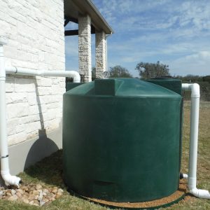 1000 gallon rainwater harvesting tank installation