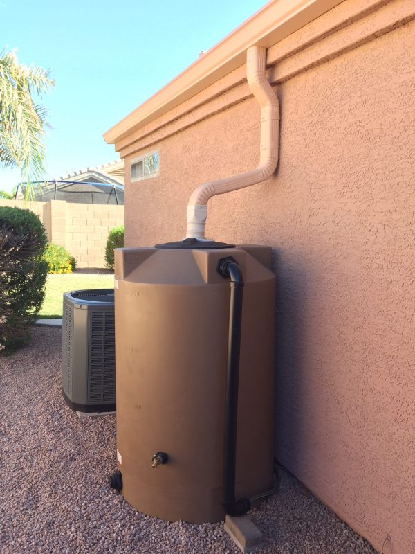 200 gallon rainwater collection tank install