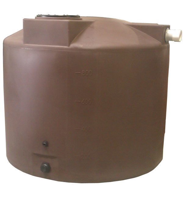 Dark Brown 1000 gallon poly rainwater harvesting tank