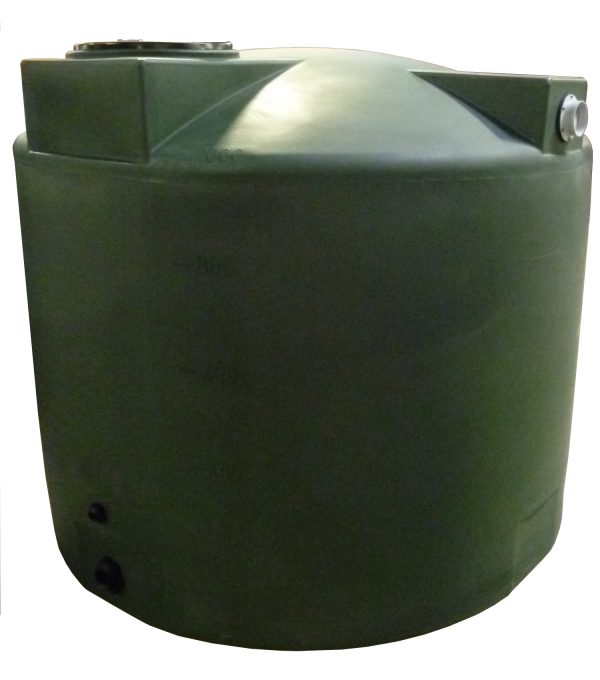 Dark Green 1000 gallon poly rainwater harvesting tank