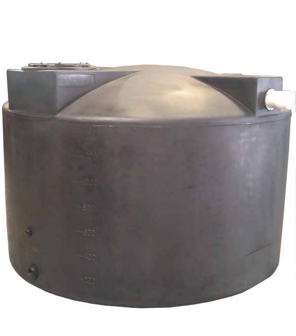 Black 1500 gallon rainwater harvesting system
