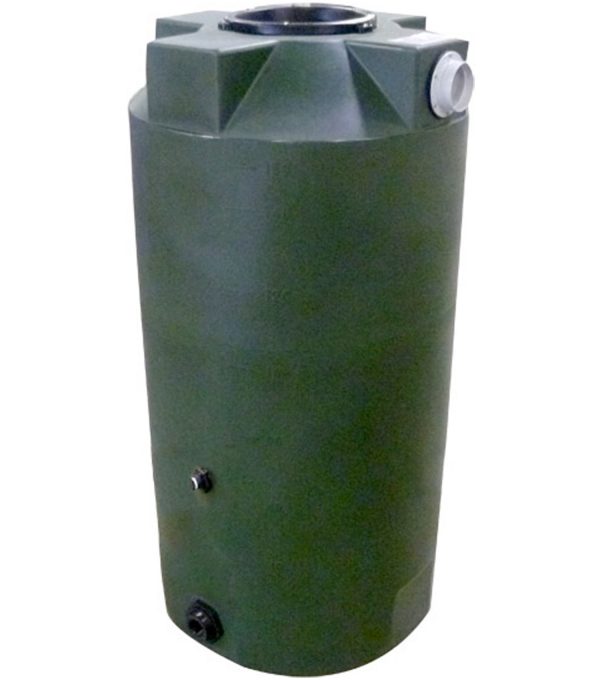 Dark Green 150 gallon poly rainwater harvesting tank