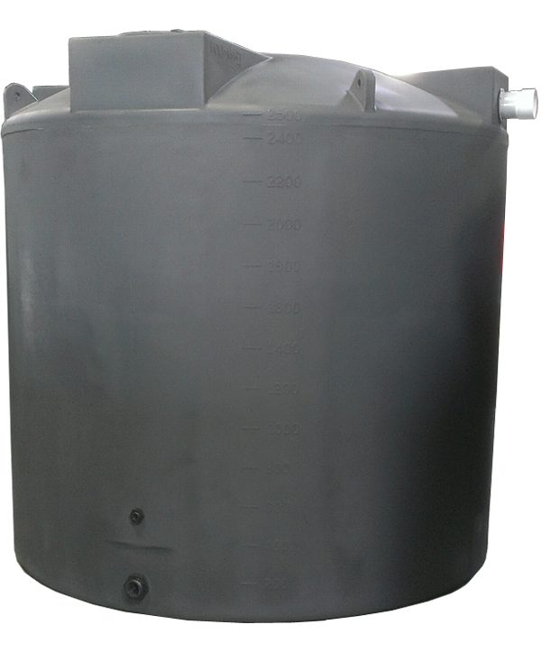 Dark Grey 2500 gallon rainwater harvesting tank