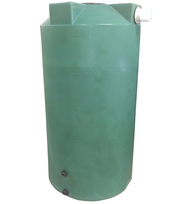 Light Green 250 gallon polyethylene rainwater harvesting tank