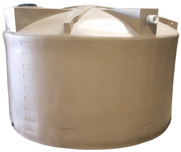 Beige 5000 Gallon Short Poly Rainwater Harvesting Tank