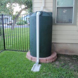 Polyethylne rainwater harvesting tank installation